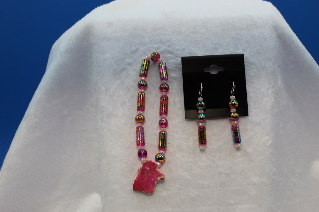 Earrings w/ Matching Bracelet - Pink - Touched By Christ