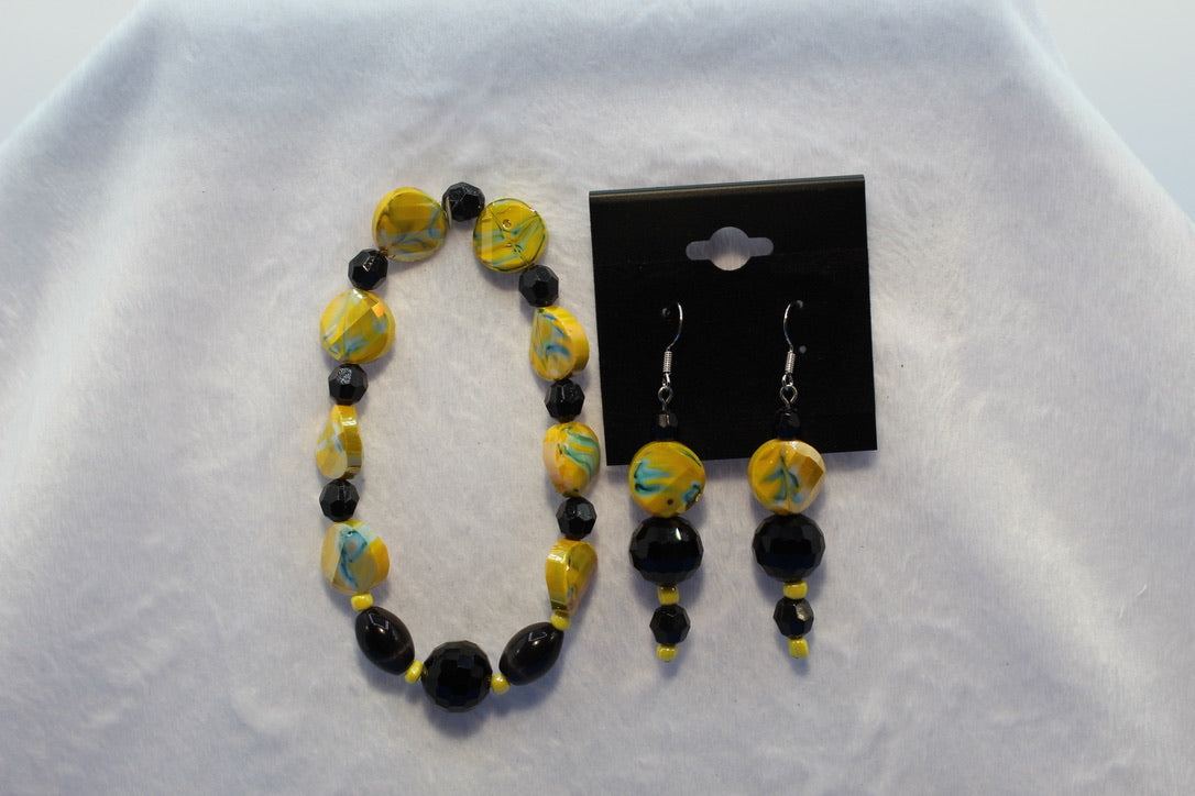 Earrings w/ Matching Bracelet - Yellow - Touched By Christ