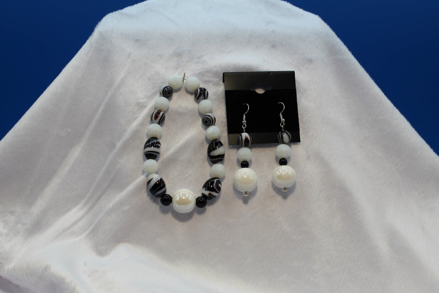 Earrings w/ Matching Bracelet - White - Touched By Christ