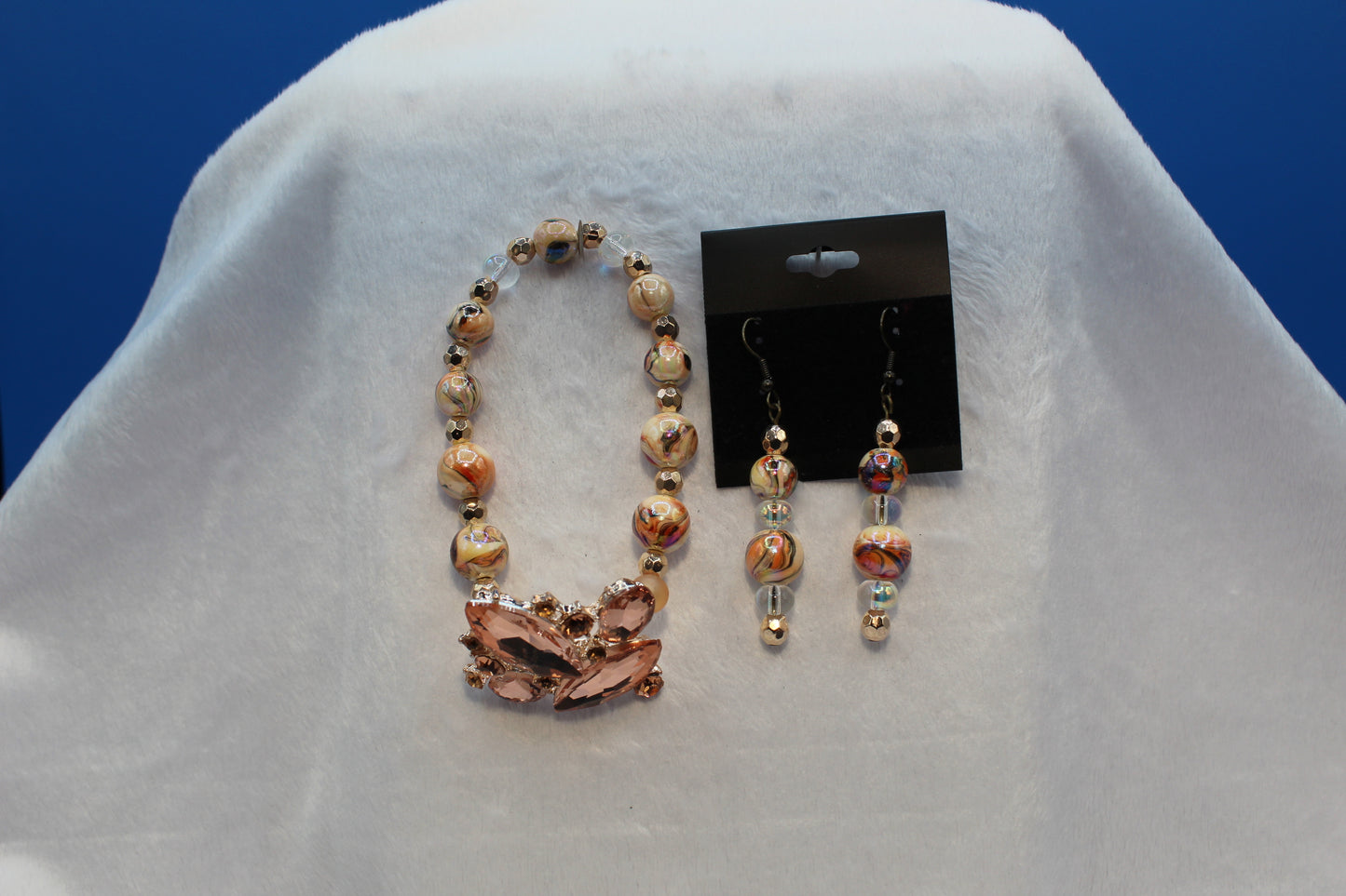 Earrings w/ Matching Bracelet - Orange - Touched By Christ