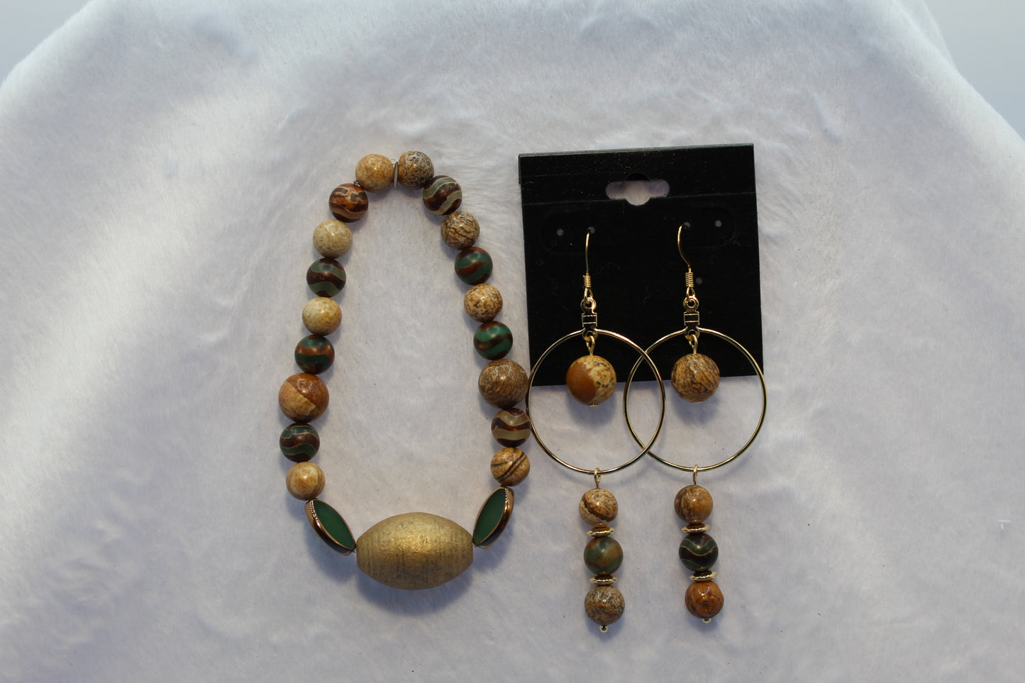 Earrings w/ Matching Bracelet - Brown (D1) - Touched By Christ