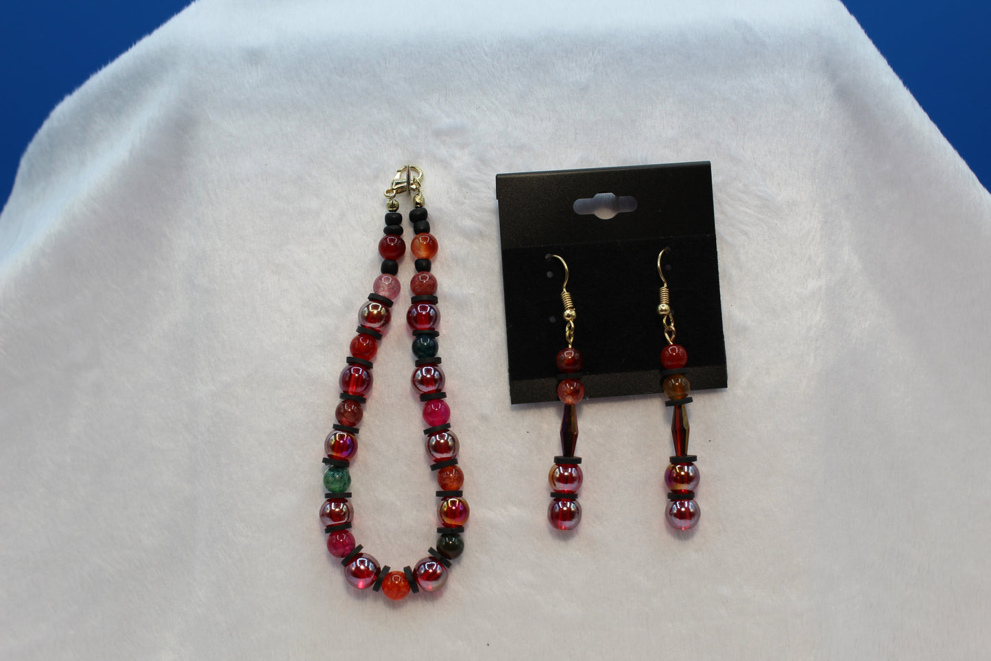 Earrings w/ Matching Bracelet - Red - Touched By Christ