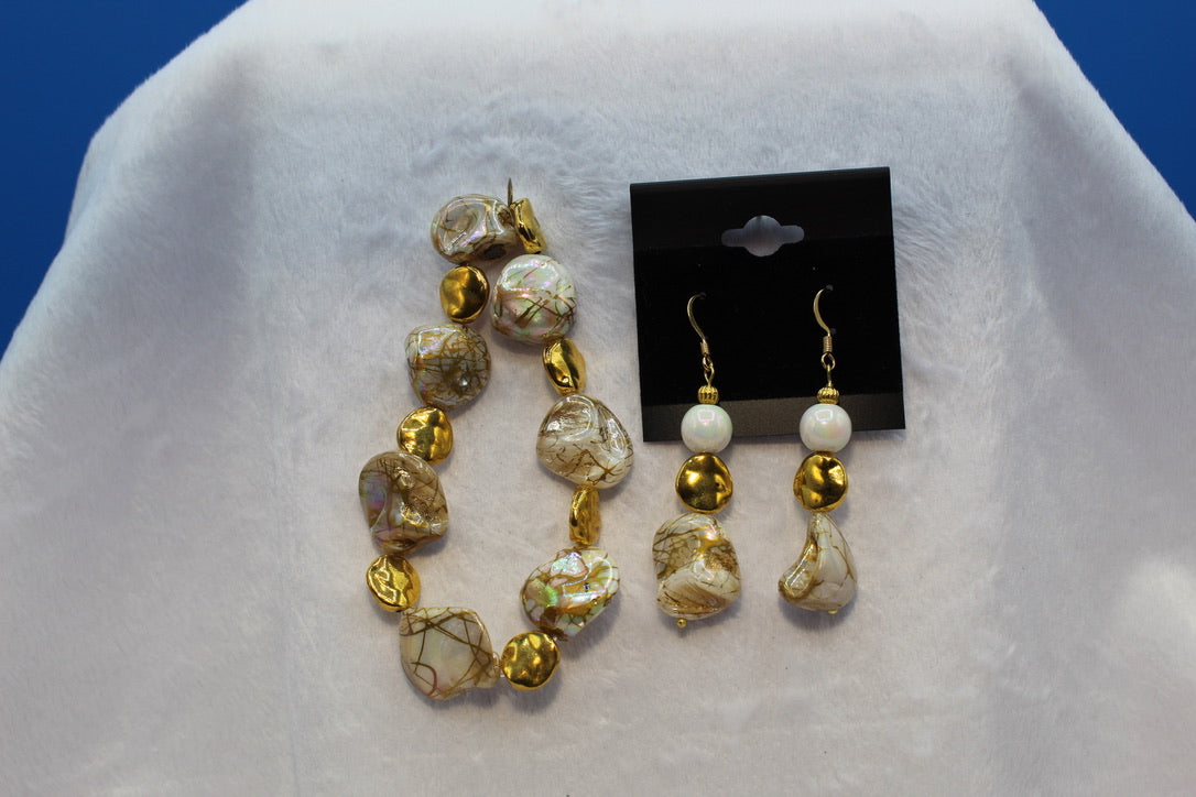 Earrings w/ Matching Bracelet - Brown - Touched By Christ