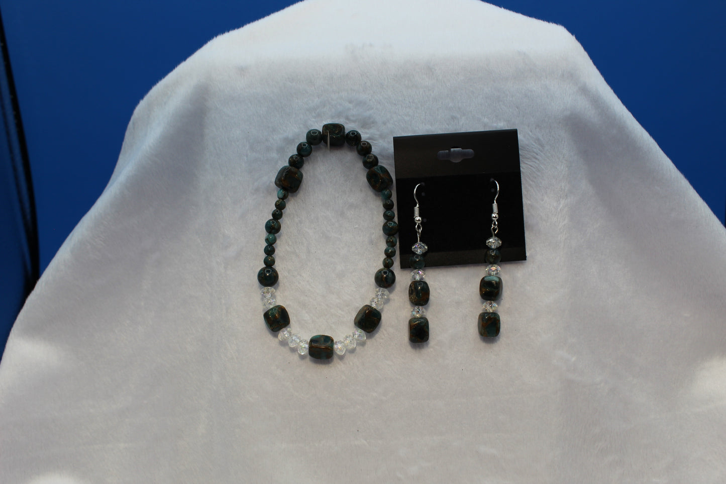 Earrings w/ Matching Bracelet - Green - Touched By Christ