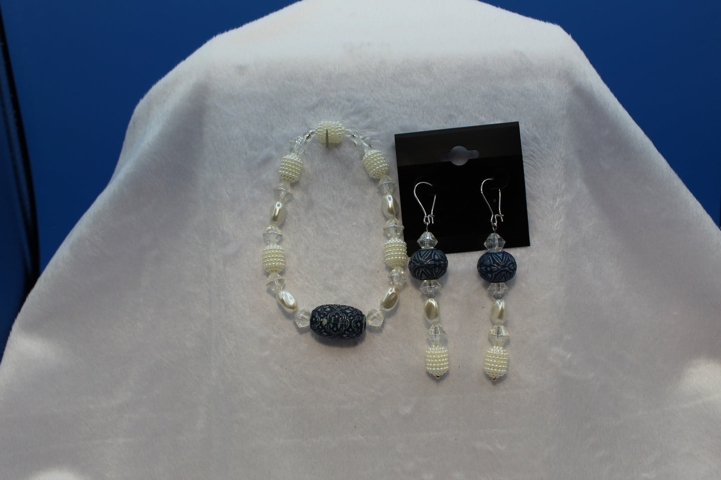 Earrings w/ Matching Bracelet - Blue - Touched By Christ