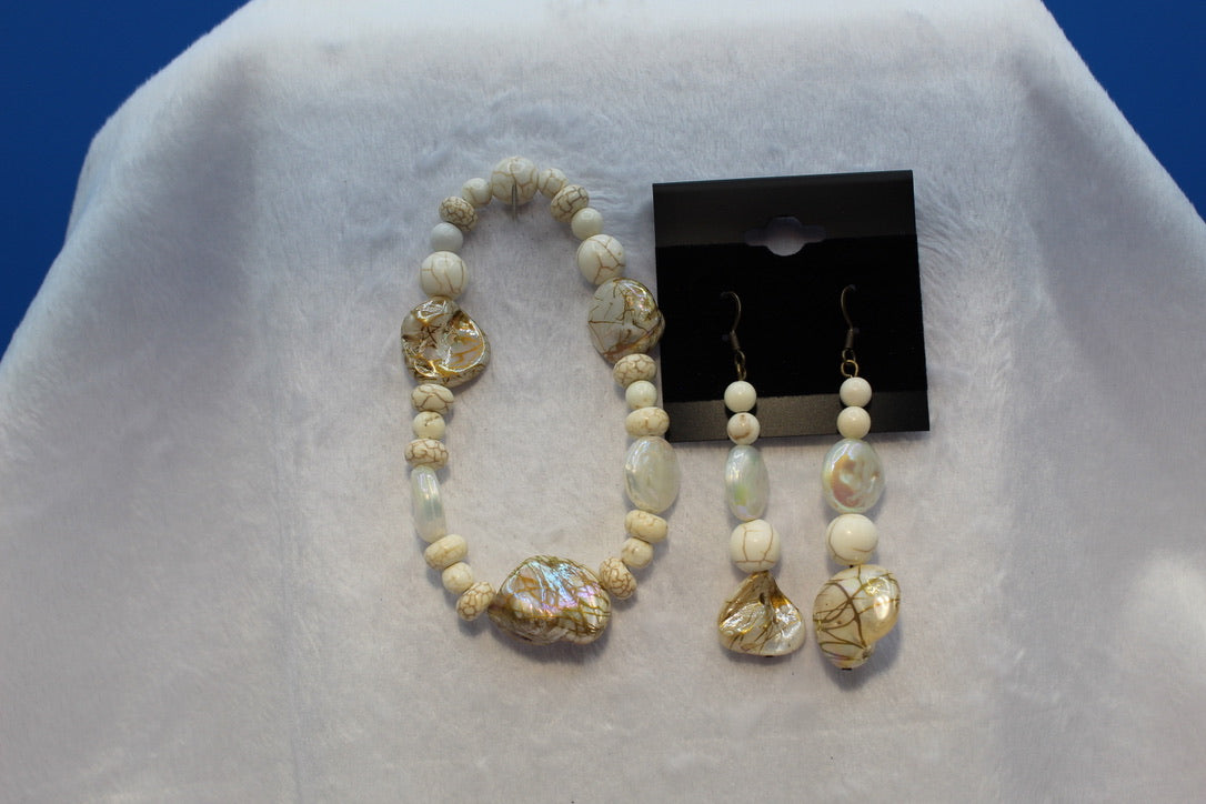 Earrings w/ Matching Bracelet - Brown - Touched By Christ
