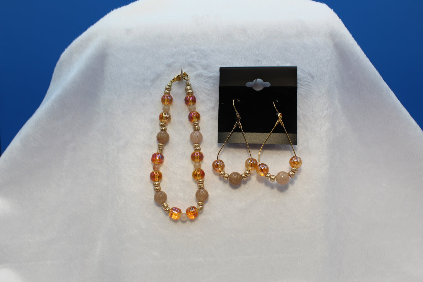 Earrings w/ Matching Bracelet - Orange - Touched By Christ