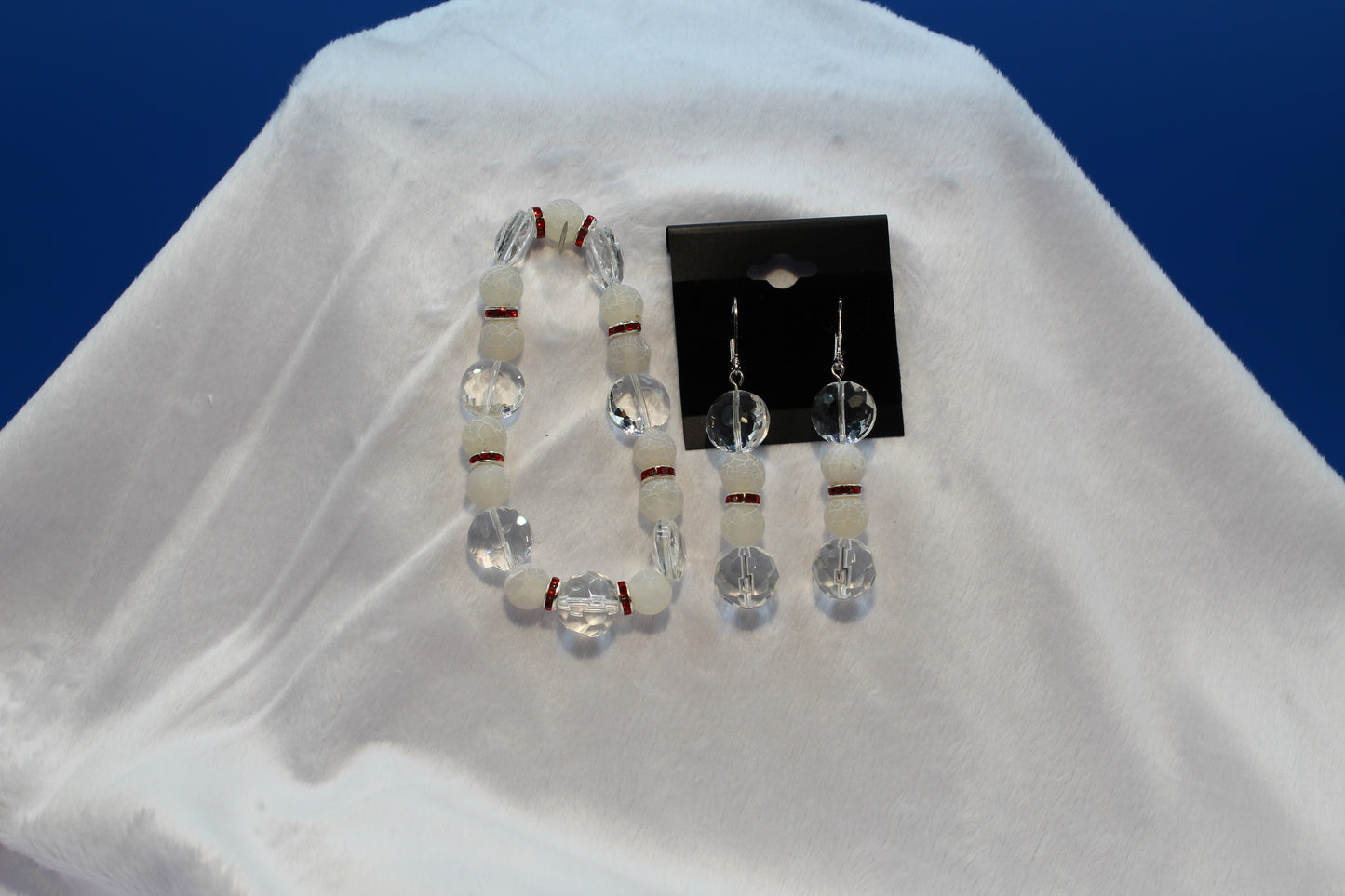 Earrings w/ Matching Bracelet - Clear - Touched By Christ