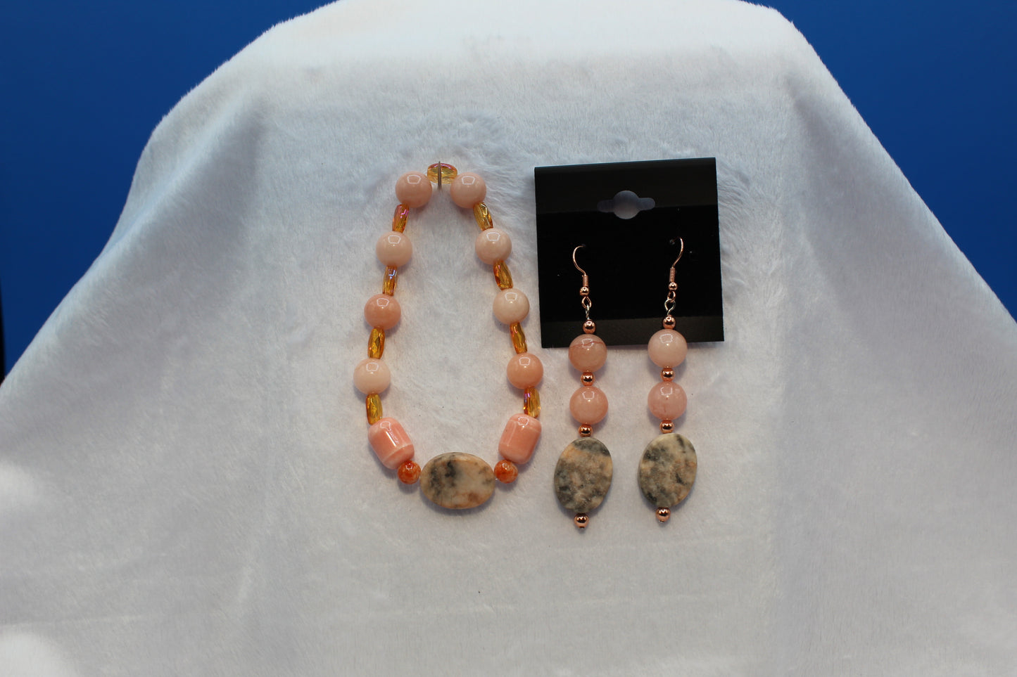 Earrings w/ Matching Bracelet - Orange - Touched By Christ