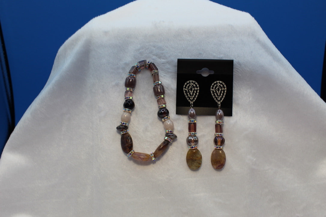 Earrings w/ Matching Bracelet - Purple - Touched By Christ