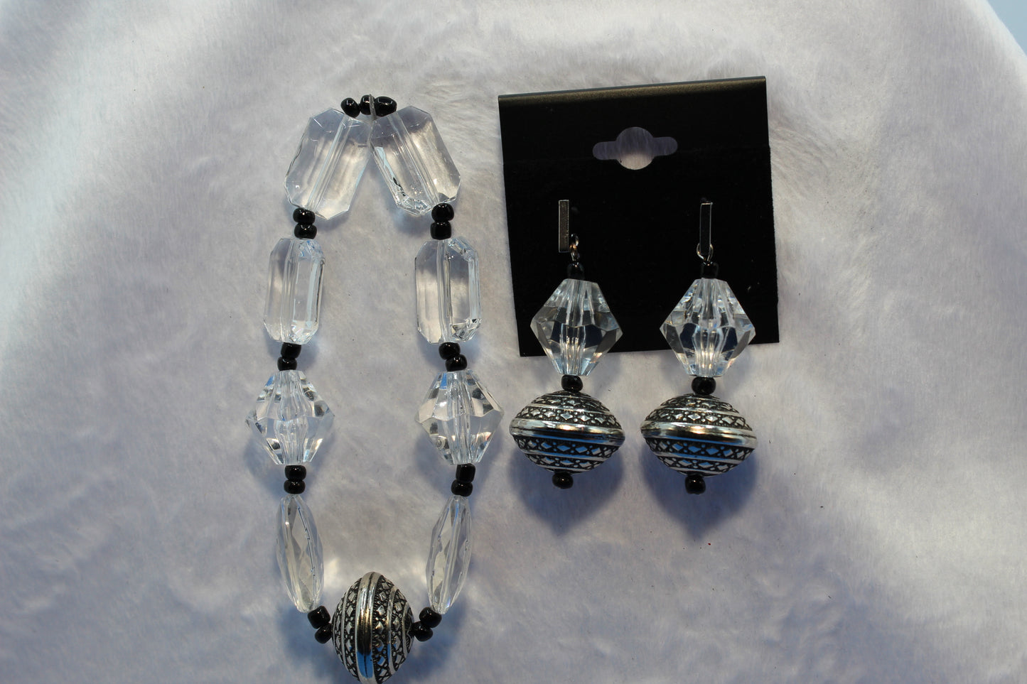 Earrings w/ Matching Bracelet - Clear - Touched By Christ