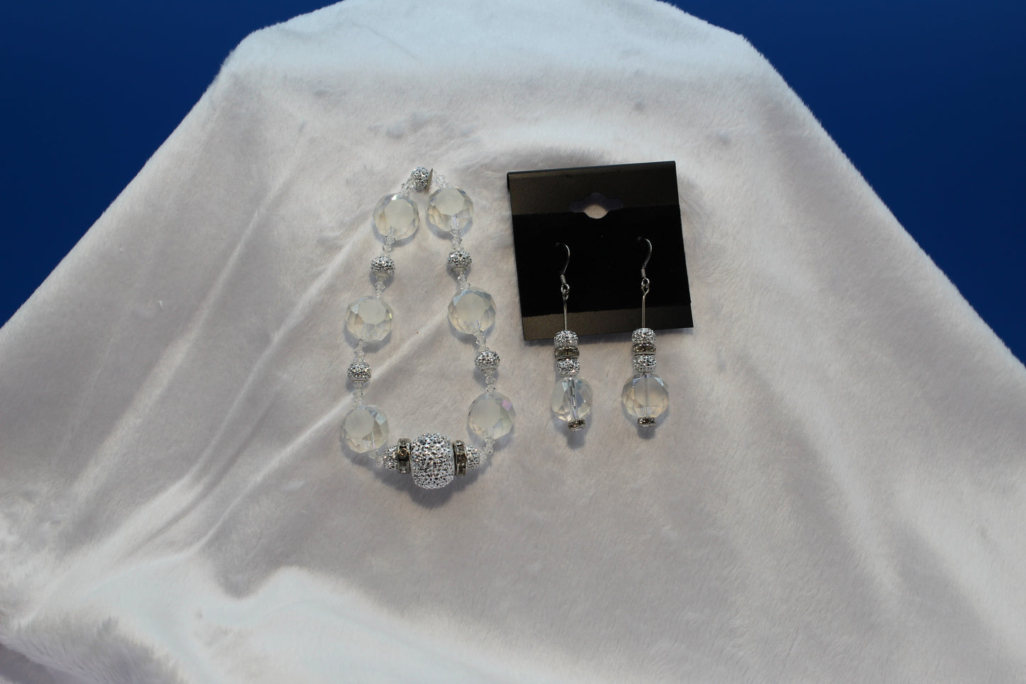 Earrings w/ Matching Bracelet - Clear - Touched By Christ