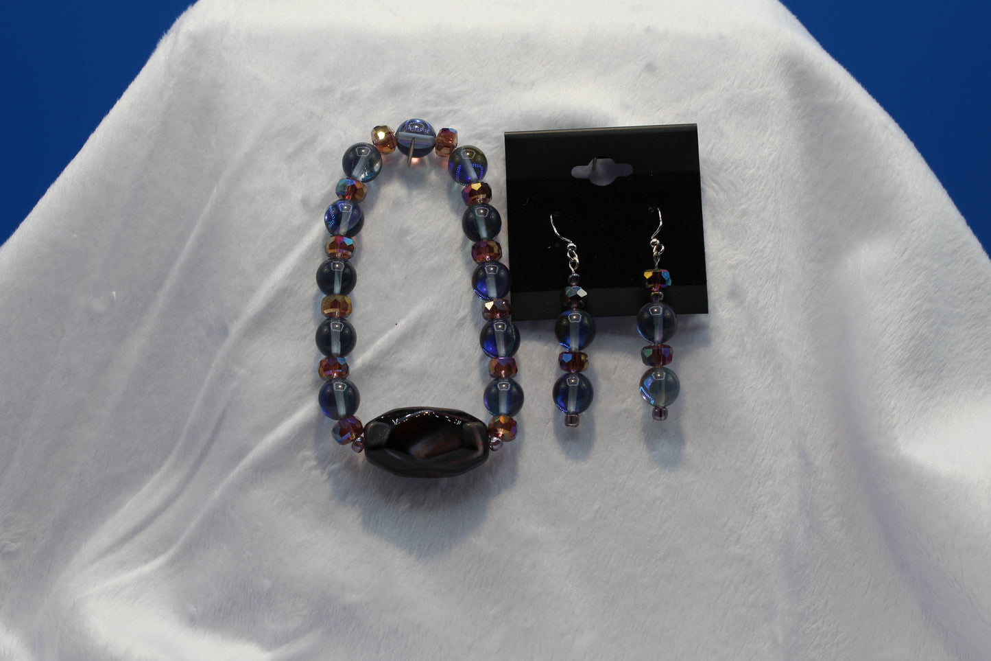 Earrings w/ Matching Bracelet - Purple - Touched By Christ
