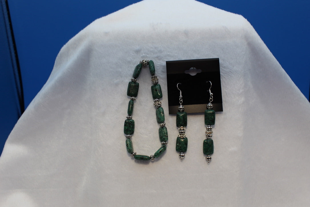 Earrings w/ Matching Bracelet - Green - Touched By Christ