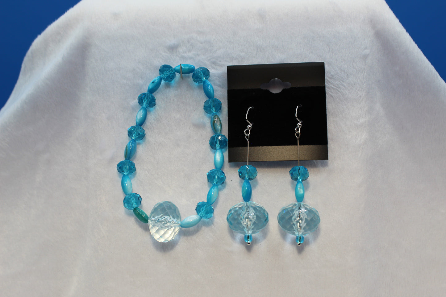Earrings w/ Matching Bracelet - Aqua - Touched By Christ