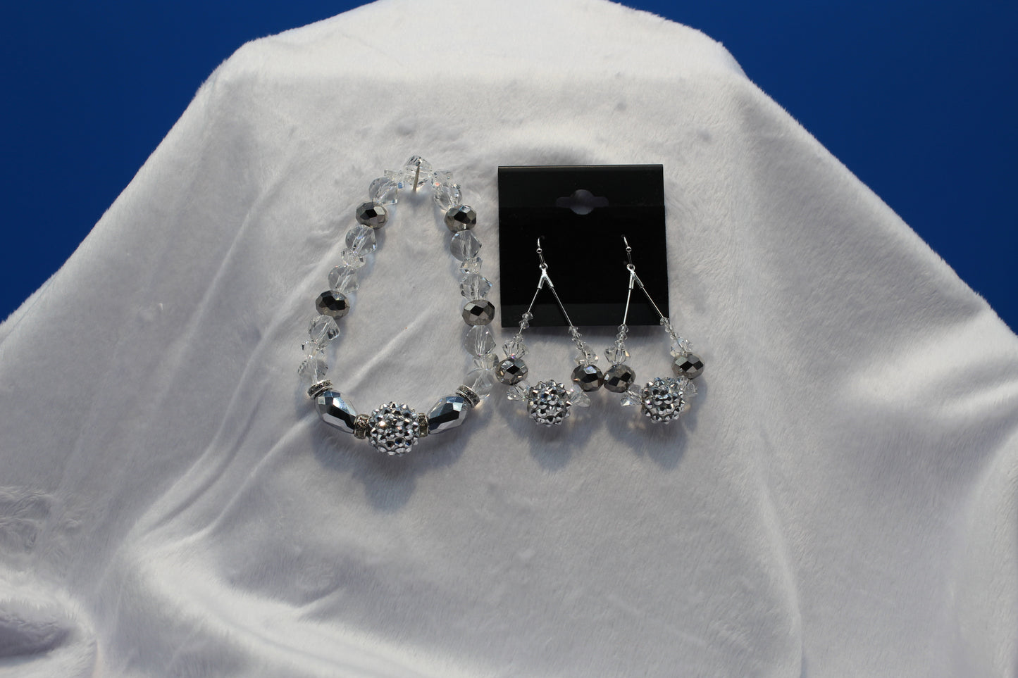 Earrings w/ Matching Bracelet - Gray - Touched By Christ