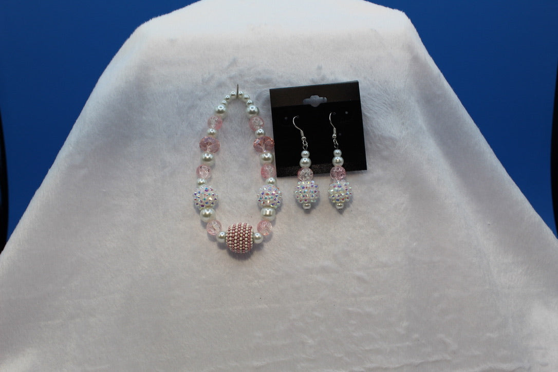 Earrings w/ Matching Bracelet - Pink - Touched By Christ