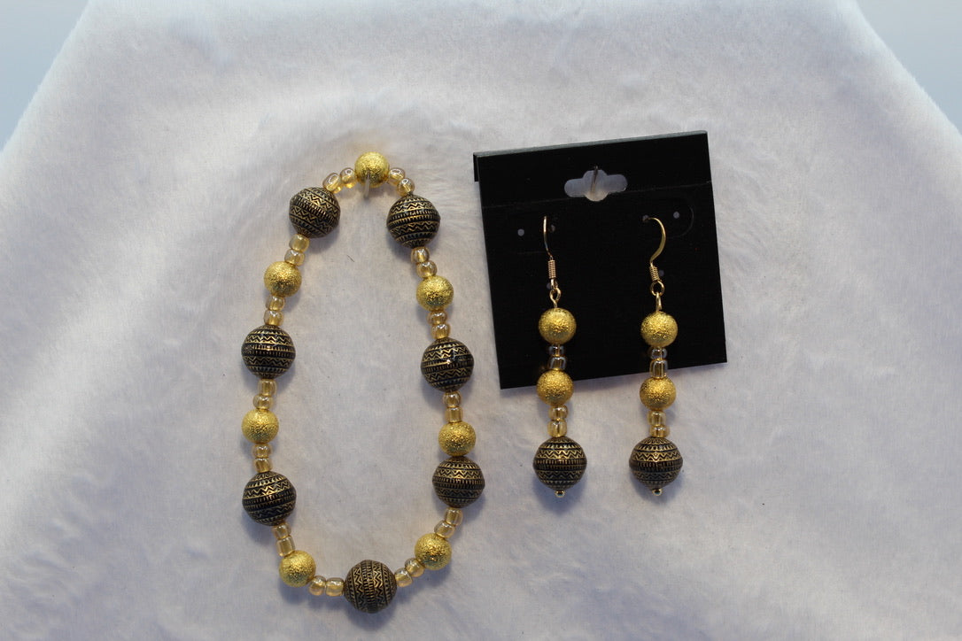 Earrings w/ Matching Bracelet - Brown - Touched By Christ