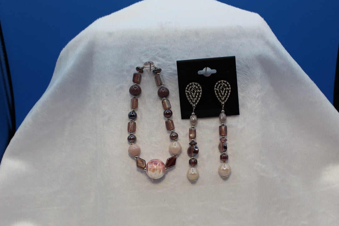 Earrings w/ Matching Bracelet - Purple - Touched By Christ