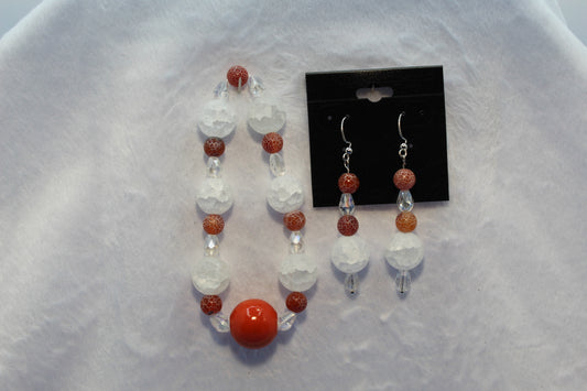Earrings w/ Matching Bracelet - Orange (D7) - Touched By Christ