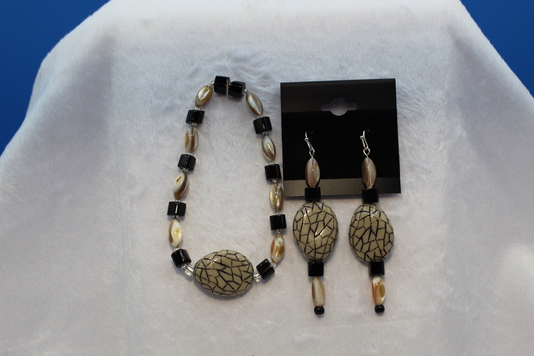 Earrings w/ Matching Bracelet - Brown - Touched By Christ