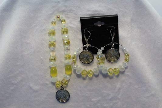 Earrings w/ Matching Bracelet - Yellow