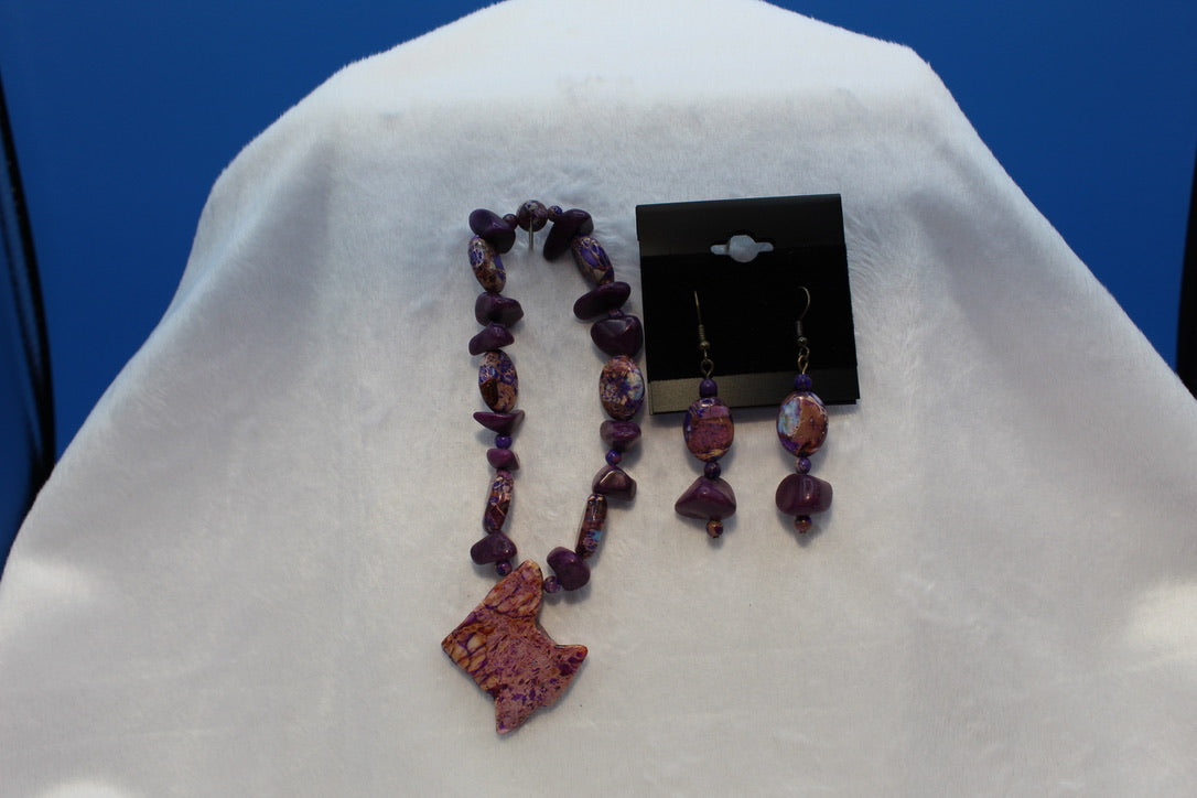 Earrings w/ Matching Bracelet - Purple