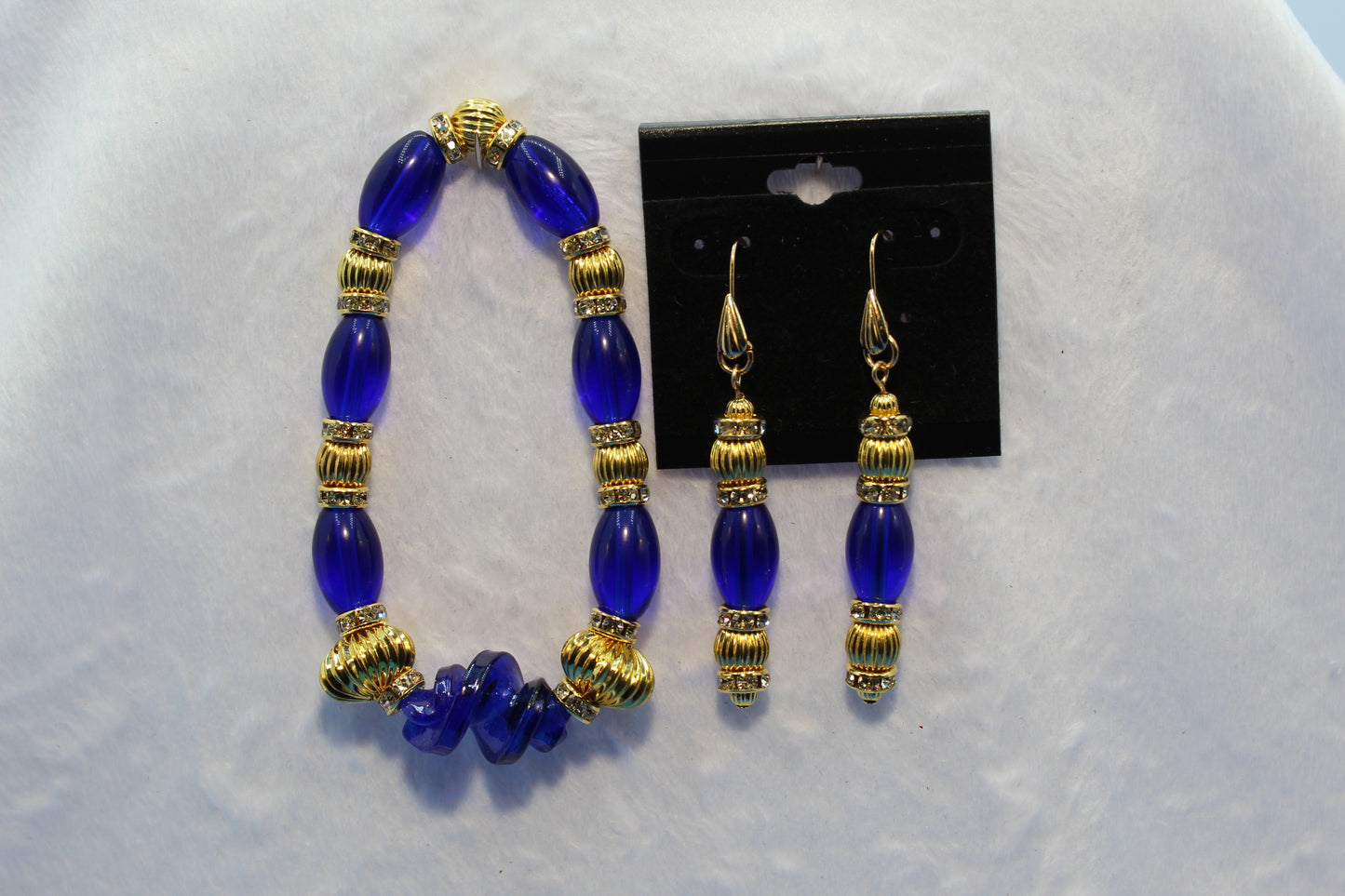 Earrings w/ Matching Bracelet - Blue - Touched By Christ