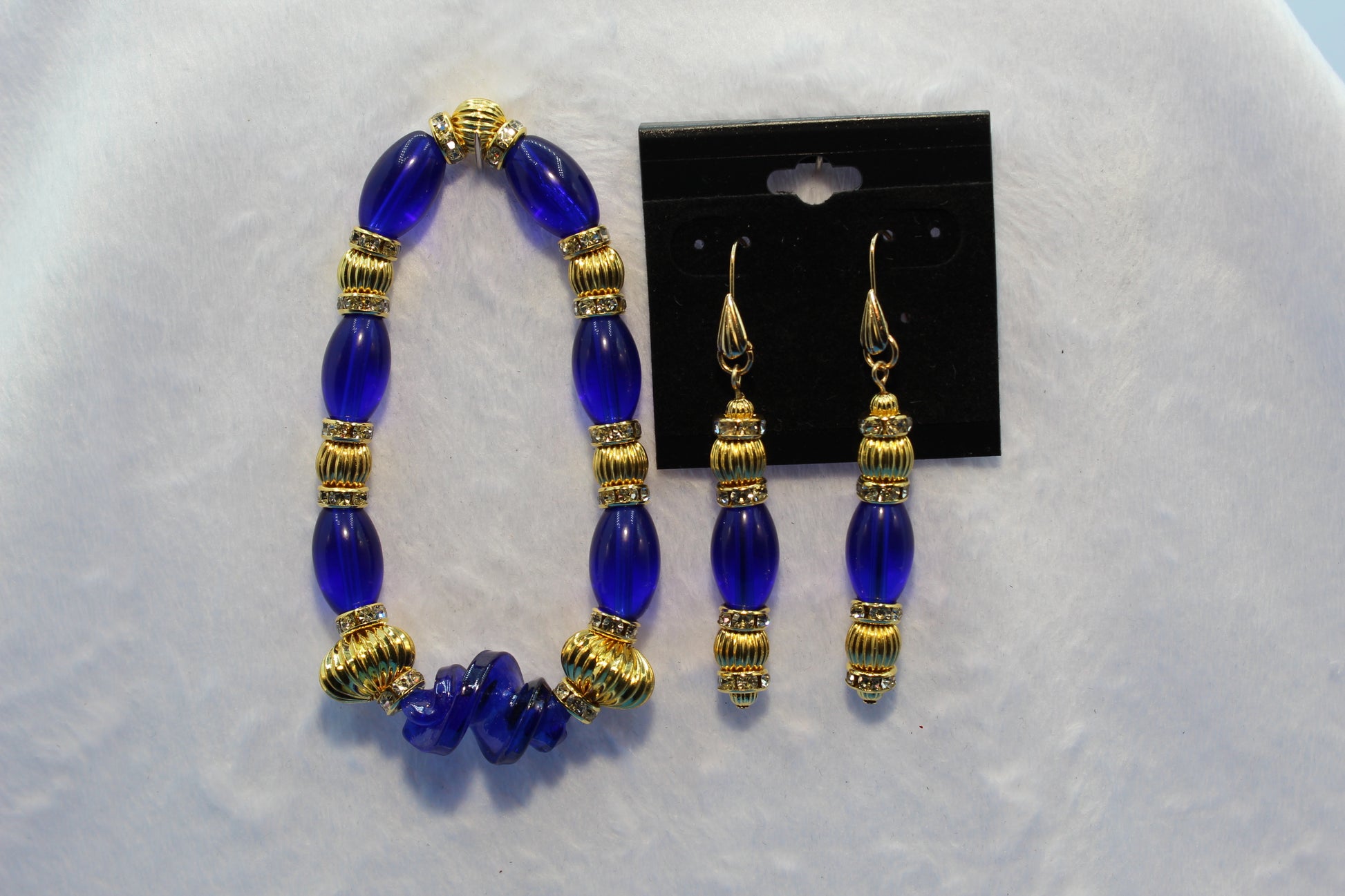 Earrings w/ Matching Bracelet - Blue - Touched By Christ