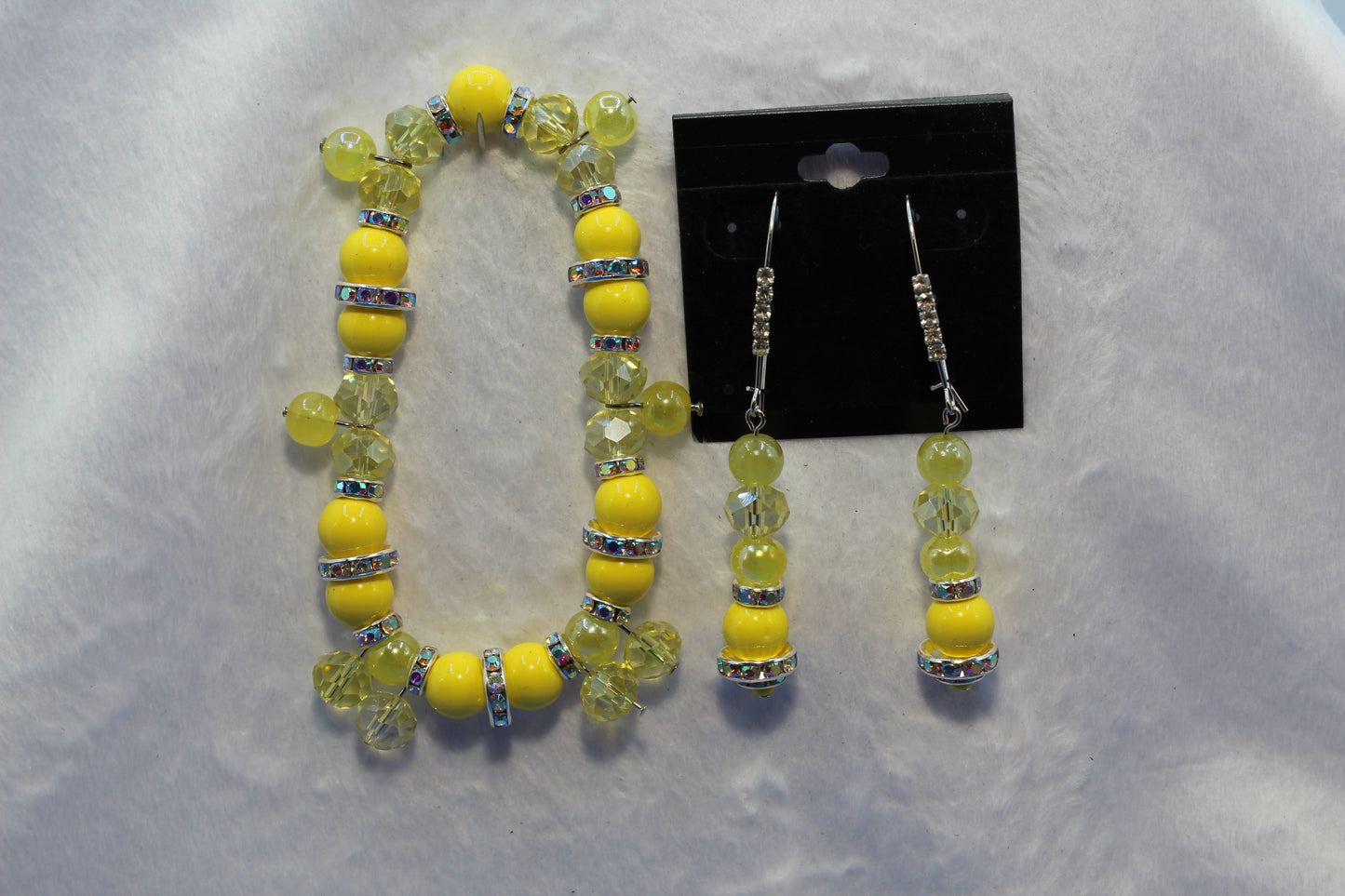 Earrings w/ Matching Bracelet - Yellow (D1)