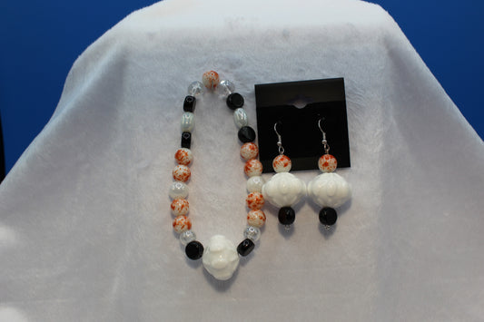 Earrings w/ Matching Bracelet - Orange