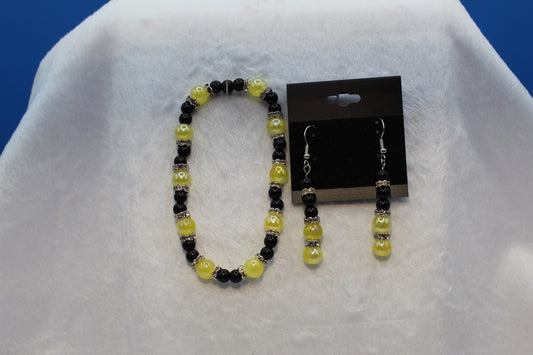 Earrings w/ Matching Bracelet - Yellow