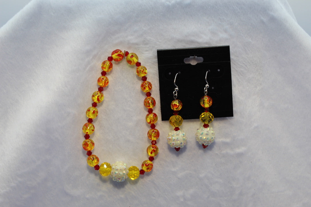 Earrings w/ Matching Bracelet - Yellow - Touched By Christ