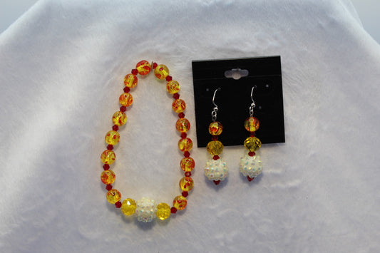 Earrings w/ Matching Bracelet - Yellow