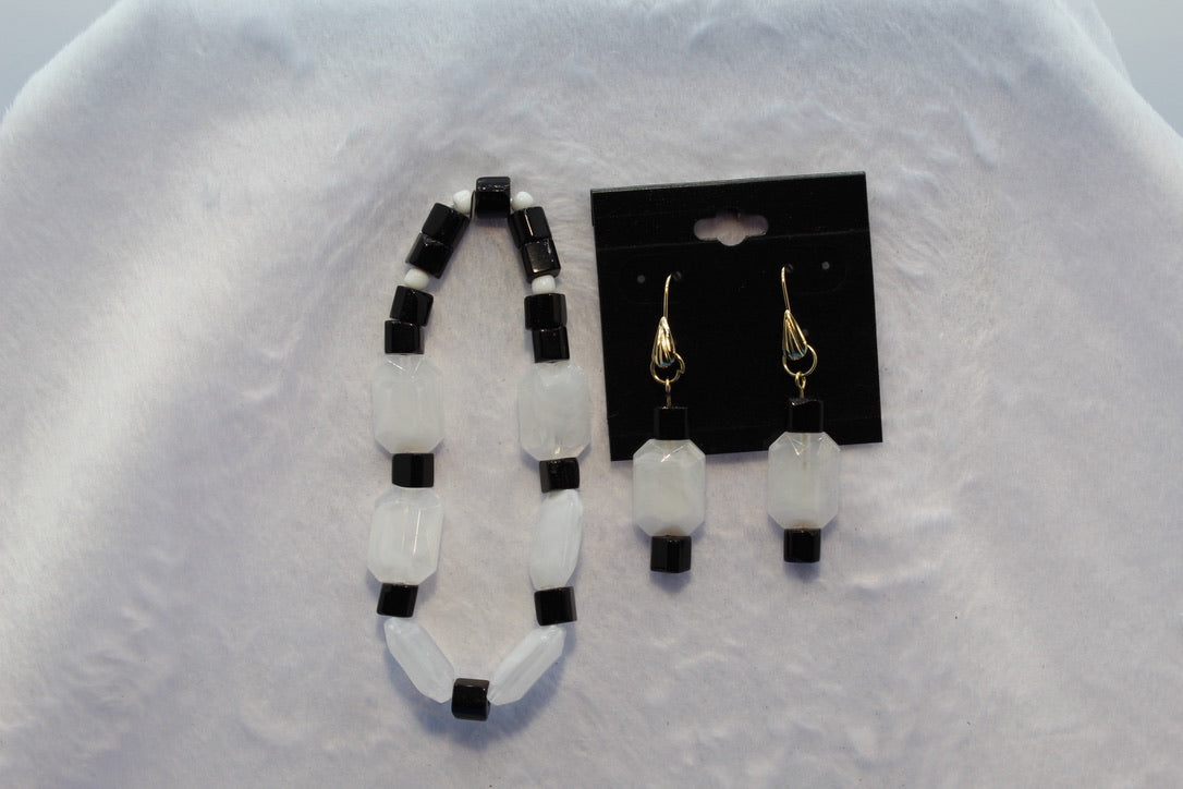 Earrings w/ Matching Bracelet - White - Touched By Christ