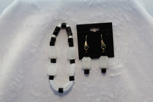 Earrings w/ Matching Bracelet - White - Touched By Christ