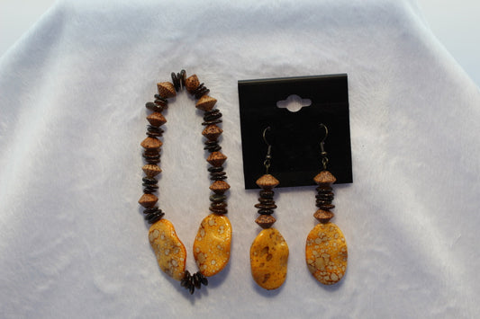 Earrings w/ Matching Bracelet - Yellow