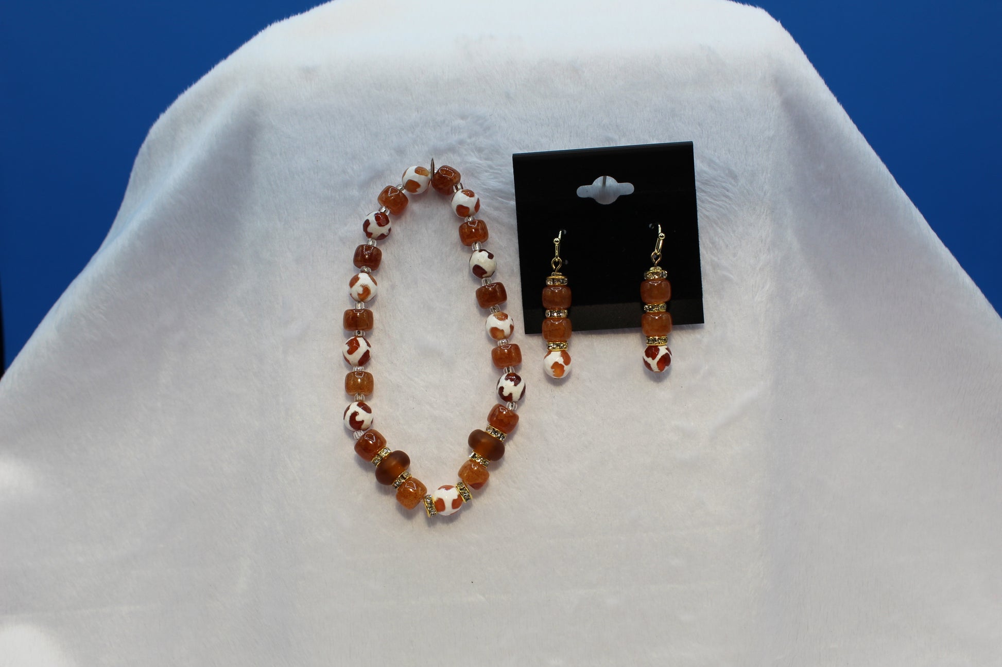 Earrings w/ Matching Bracelet - Orange - Touched By Christ