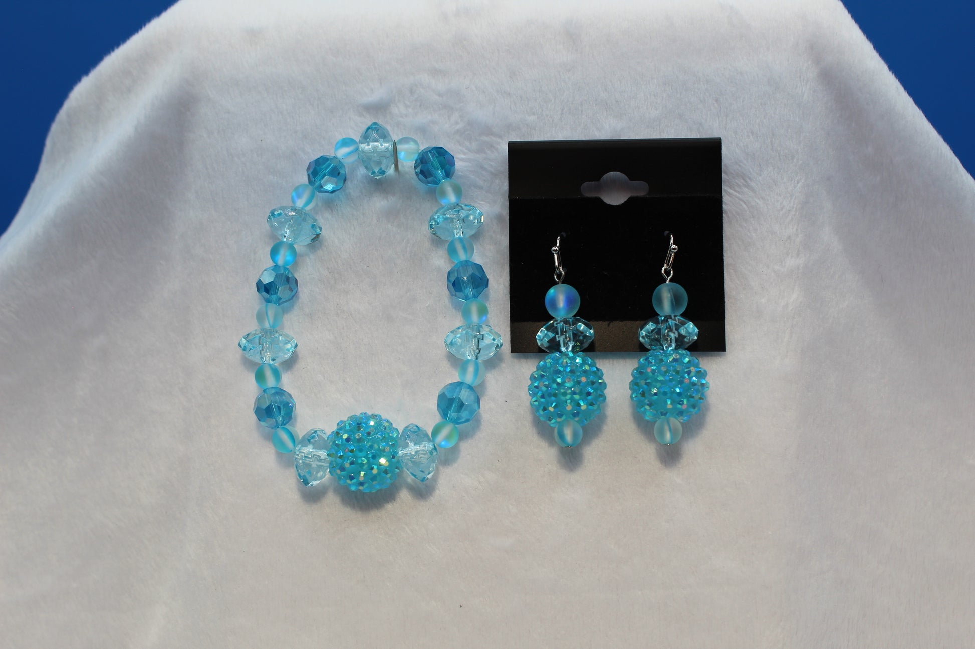 Earrings w/ Matching Bracelet - Aqua - Touched By Christ