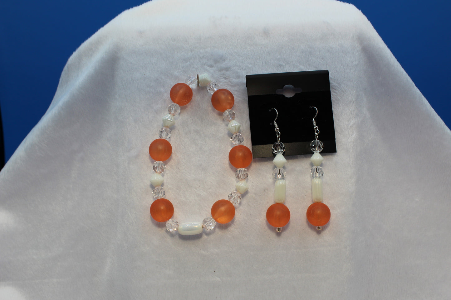 Earrings w/ Matching Bracelet - Orange