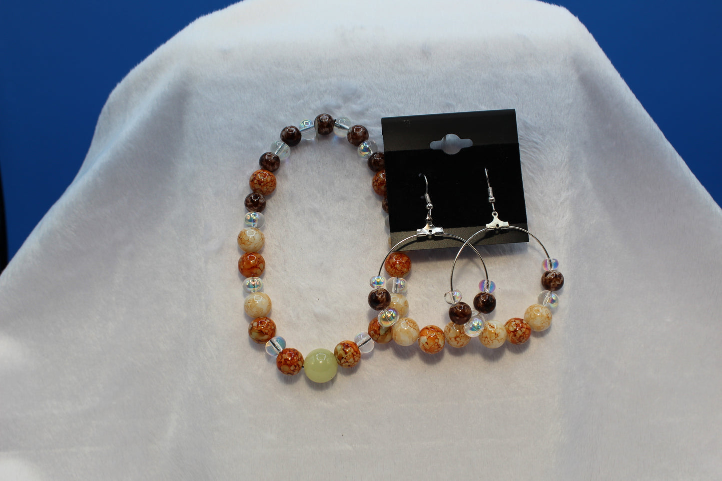 Earrings w/ Matching Bracelet - Orange