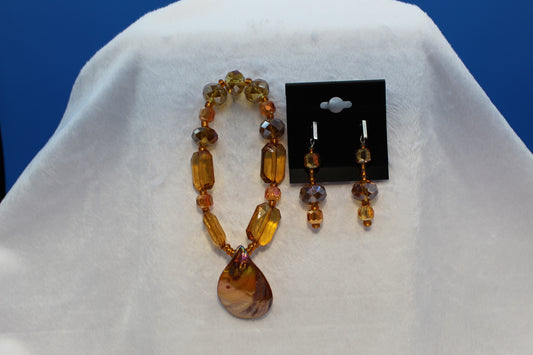 Earrings w/ Matching Bracelet - Orange