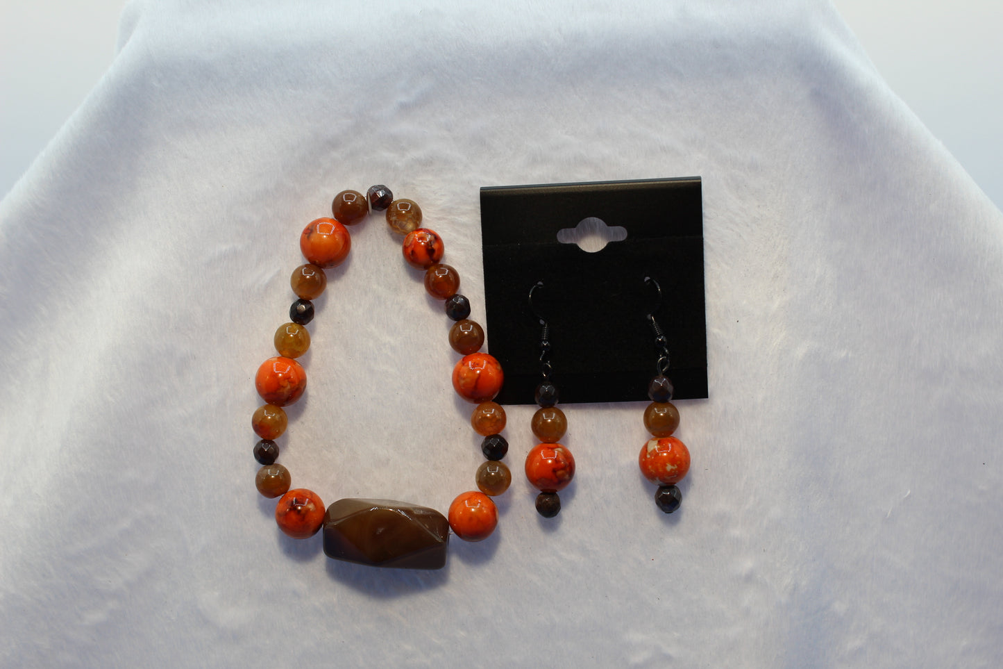 Earrings w/ Matching Bracelet - Brown - Touched By Christ