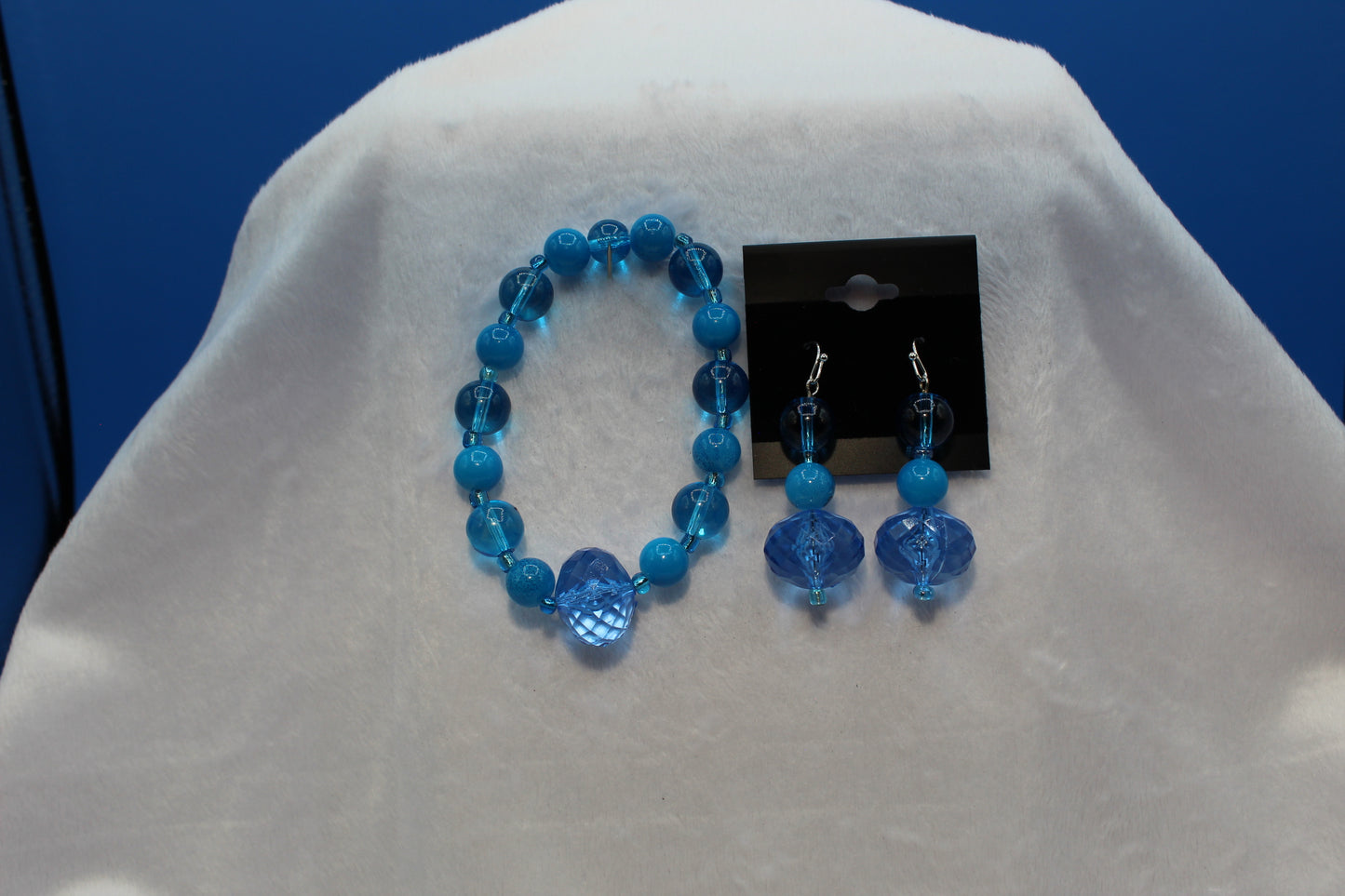 Earrings w/ Matching Bracelet - Blue - Touched By Christ