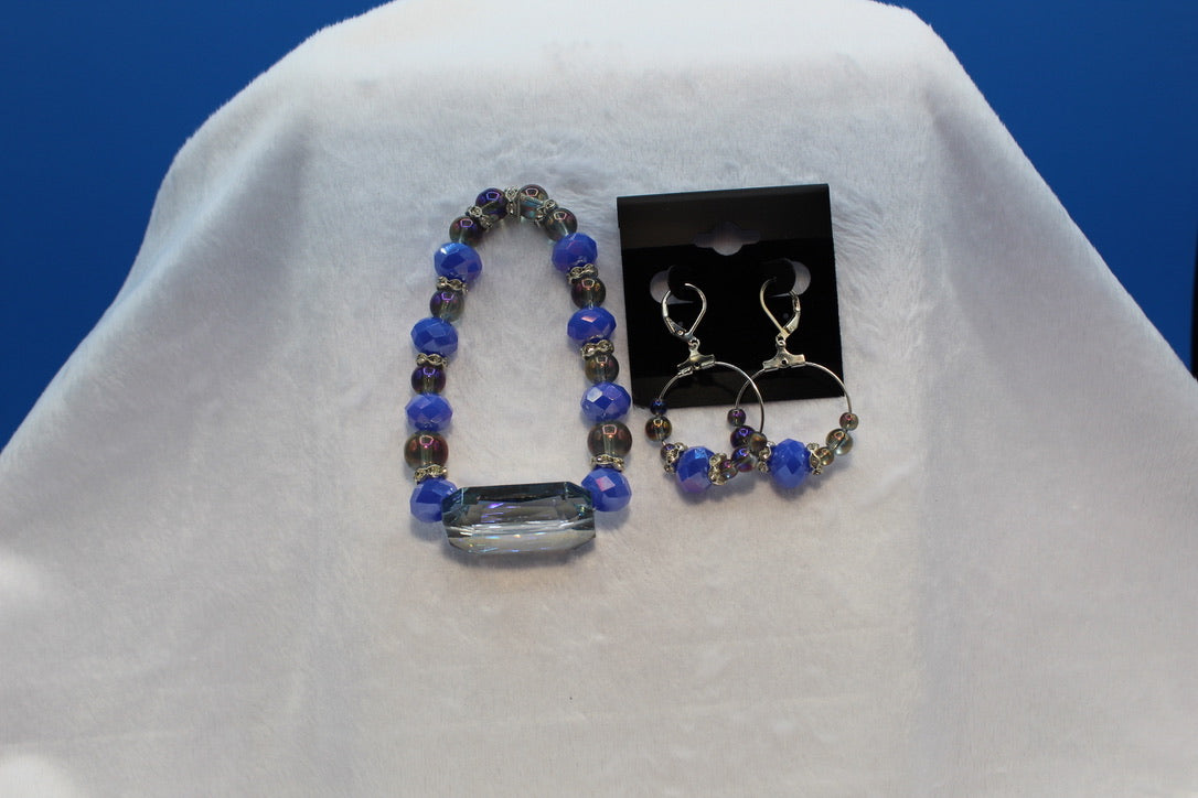 Earrings w/ Matching Bracelet - Purple - Touched By Christ