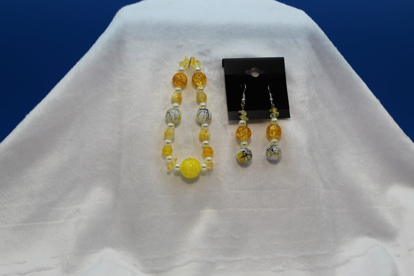 Earrings w/ Matching Bracelet - Yellow