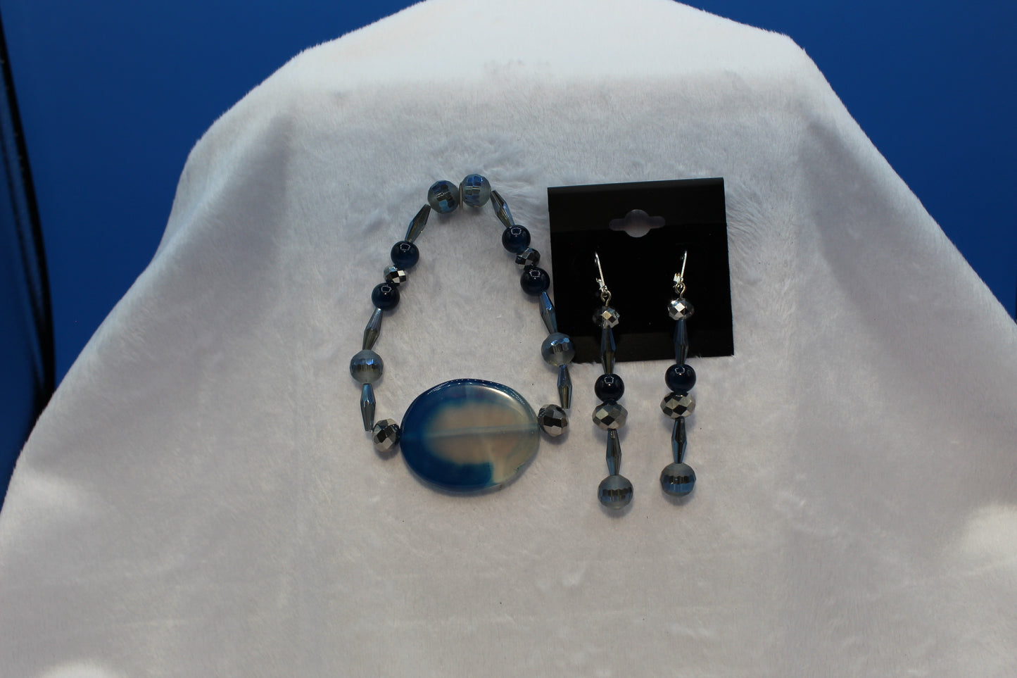 Earrings w/ Matching Bracelet - Blue - Touched By Christ