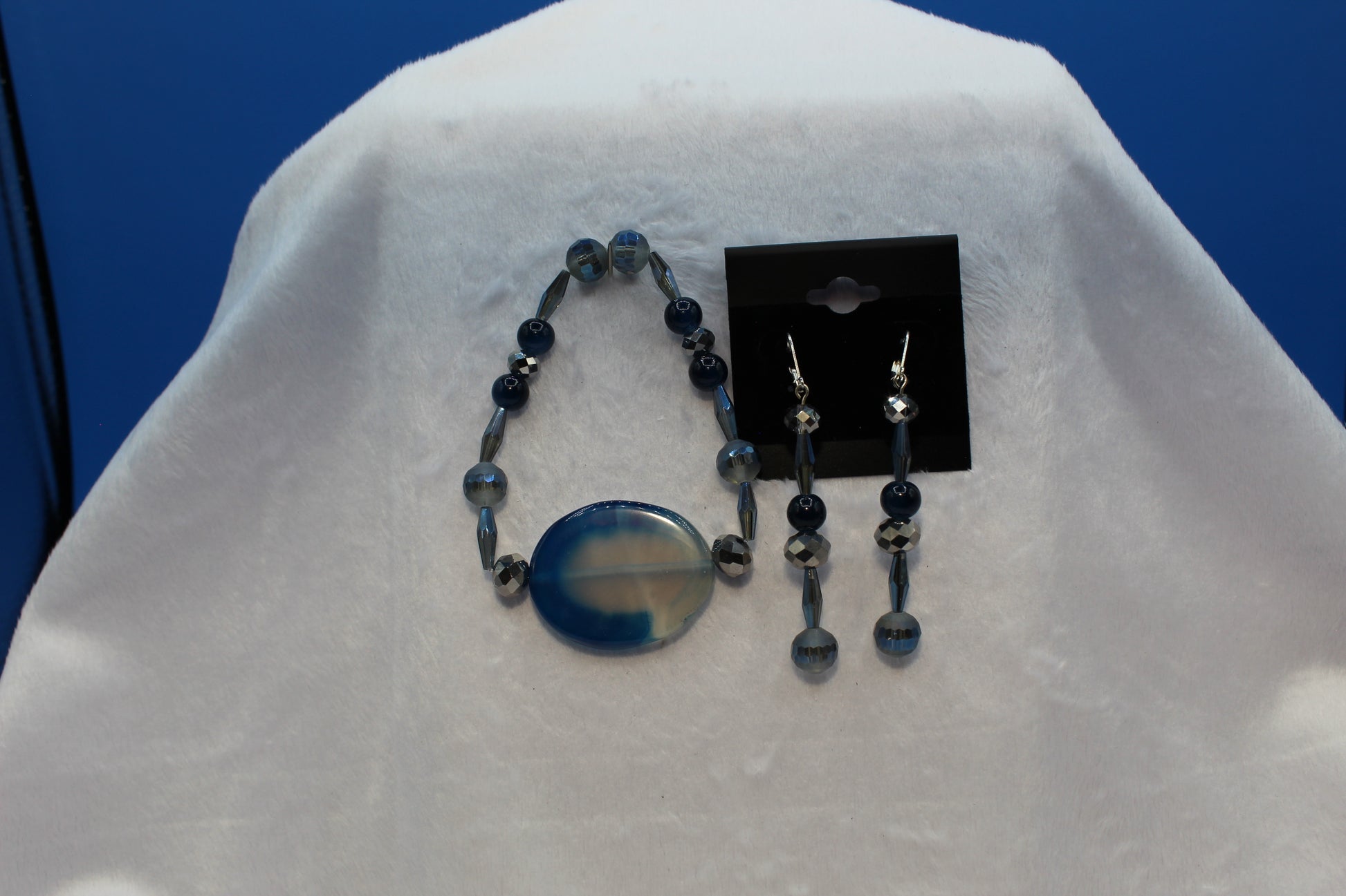 Earrings w/ Matching Bracelet - Blue - Touched By Christ