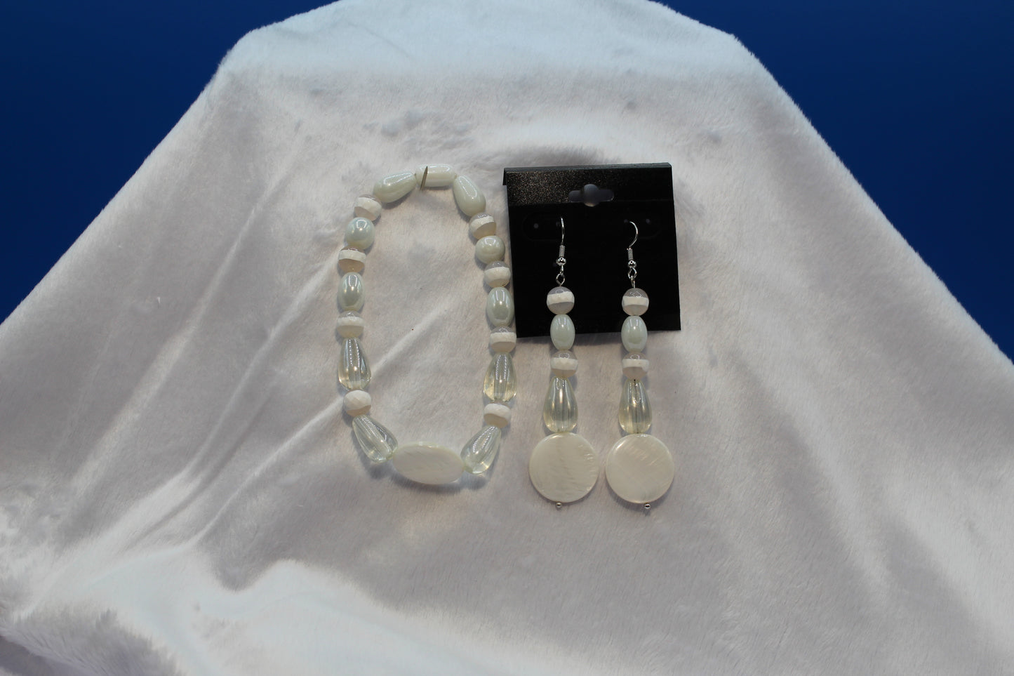 Earrings w/ Matching Bracelet - White - Touched By Christ