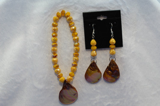 Earrings w/ Matching Bracelet - Yellow (D4)